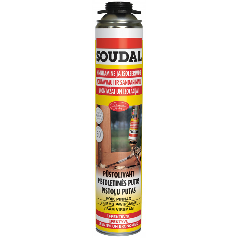 Montāžas putas Soudal Gunfoam Yellow 750ml