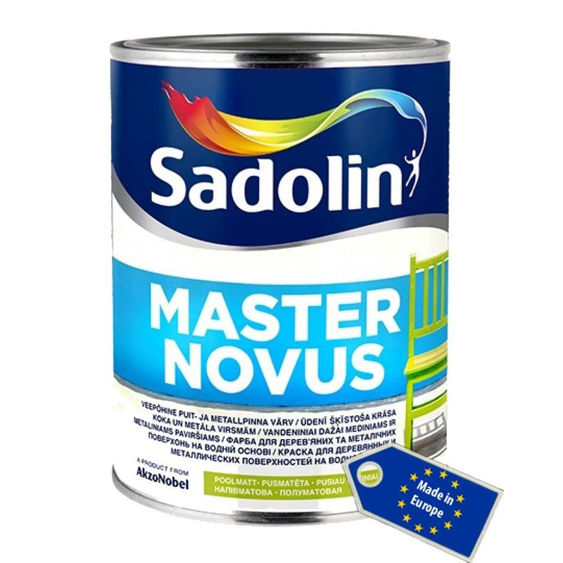 Alkīda krāsa uz ūdens bāzes, pusmatēta Sadolin Master Novus 2.5L